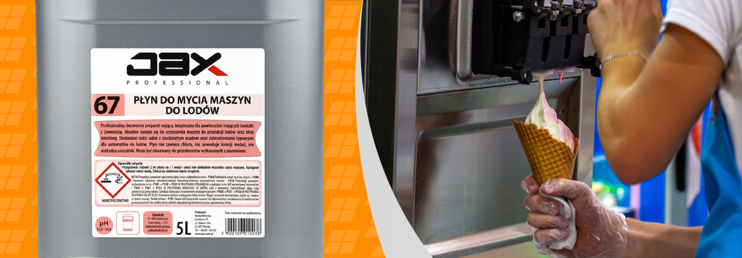 JAX 67 Płyn do mycia maszyn do lodów 5l Przeznaczenie inne