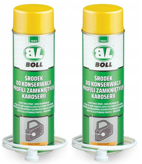 2x BOLL - ŚRODEK DO KONSERWACJI PROFILI ZAMKNIĘTYCH BURSZTYNOWY SPRAY 500ML