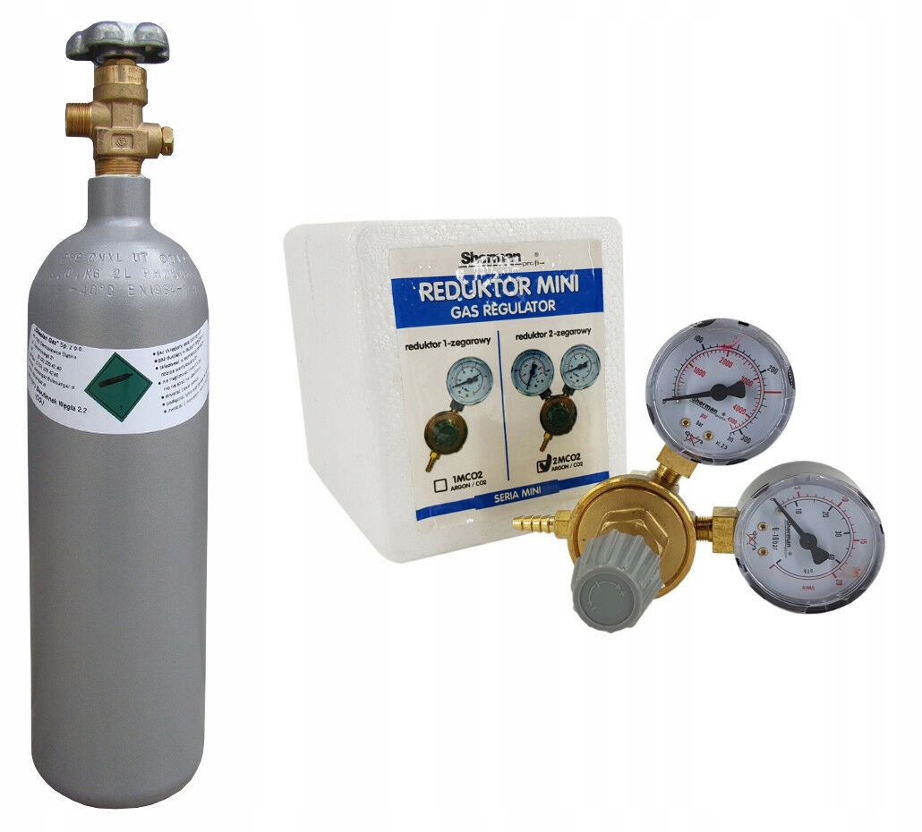 

Butla z gazem Dwutlenek CO2 2l 150bar Reduktor