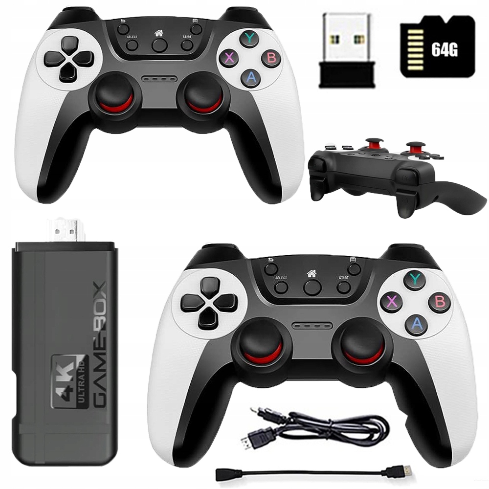 Konsola Do Gier Retro, Konsola Do Gier 4K 64 Gb, 35 000 Gier 2 Kontrolery