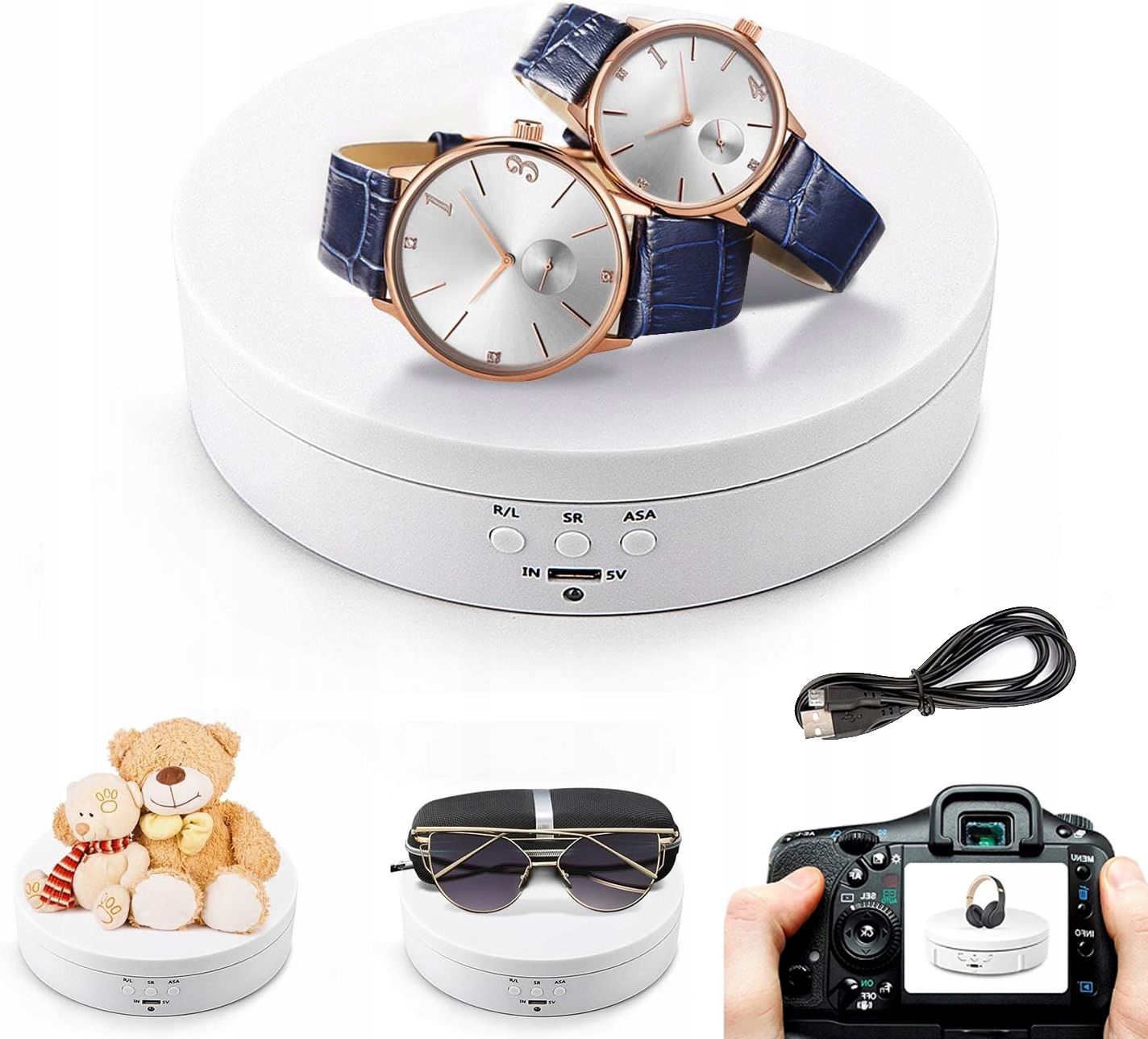 ELEKTRYCZNY OBROTOWY TALERZ WYSTAWOWY 360° 3PRĘDKOŚCI PREZENTACJA PRODUKTU