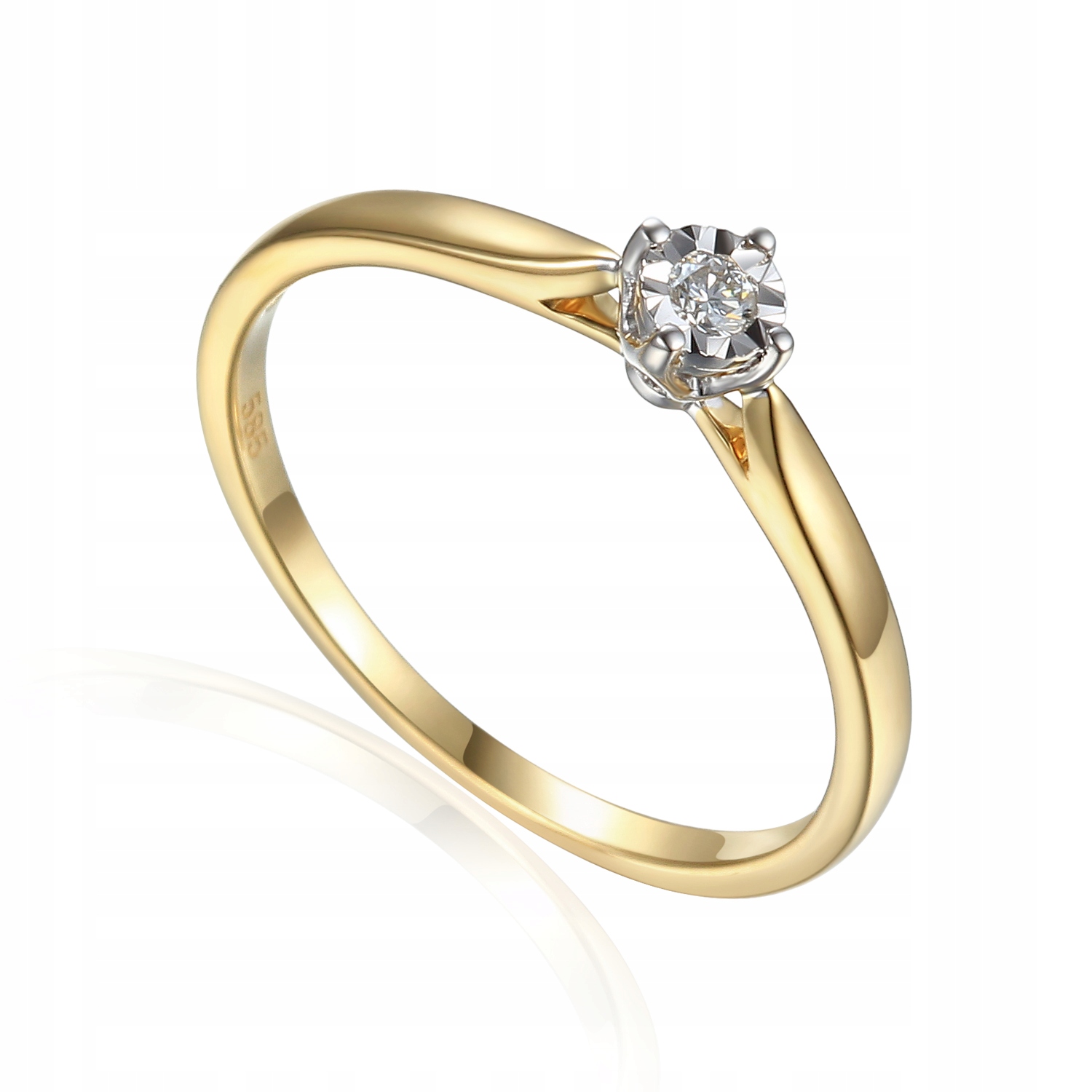 Prstýnek Au 585 s diamantem R73478 vel.