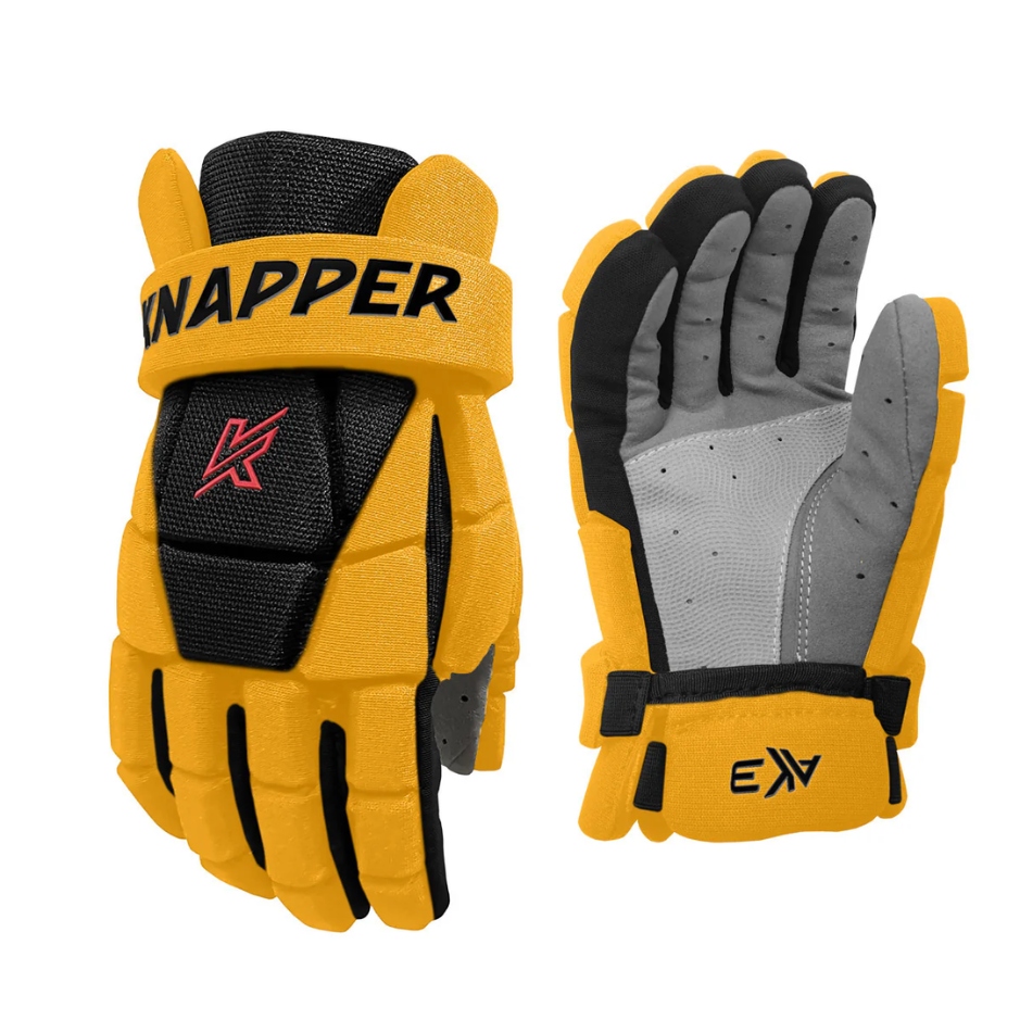 Knapper Hokejbalové rukavice Knapper AK3 v2 Jr, červená, Junior, 12"