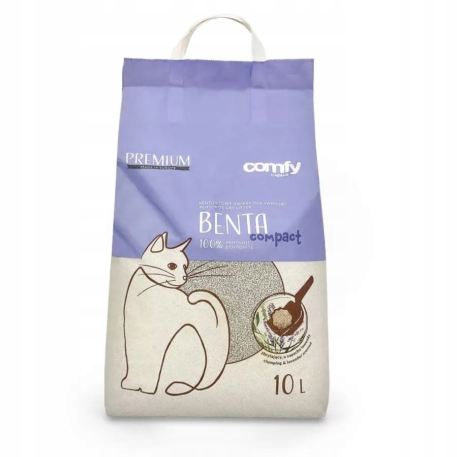 Comfy Benta New Compact Lavender – bentonitové stelivo levandulové pro kočky 10