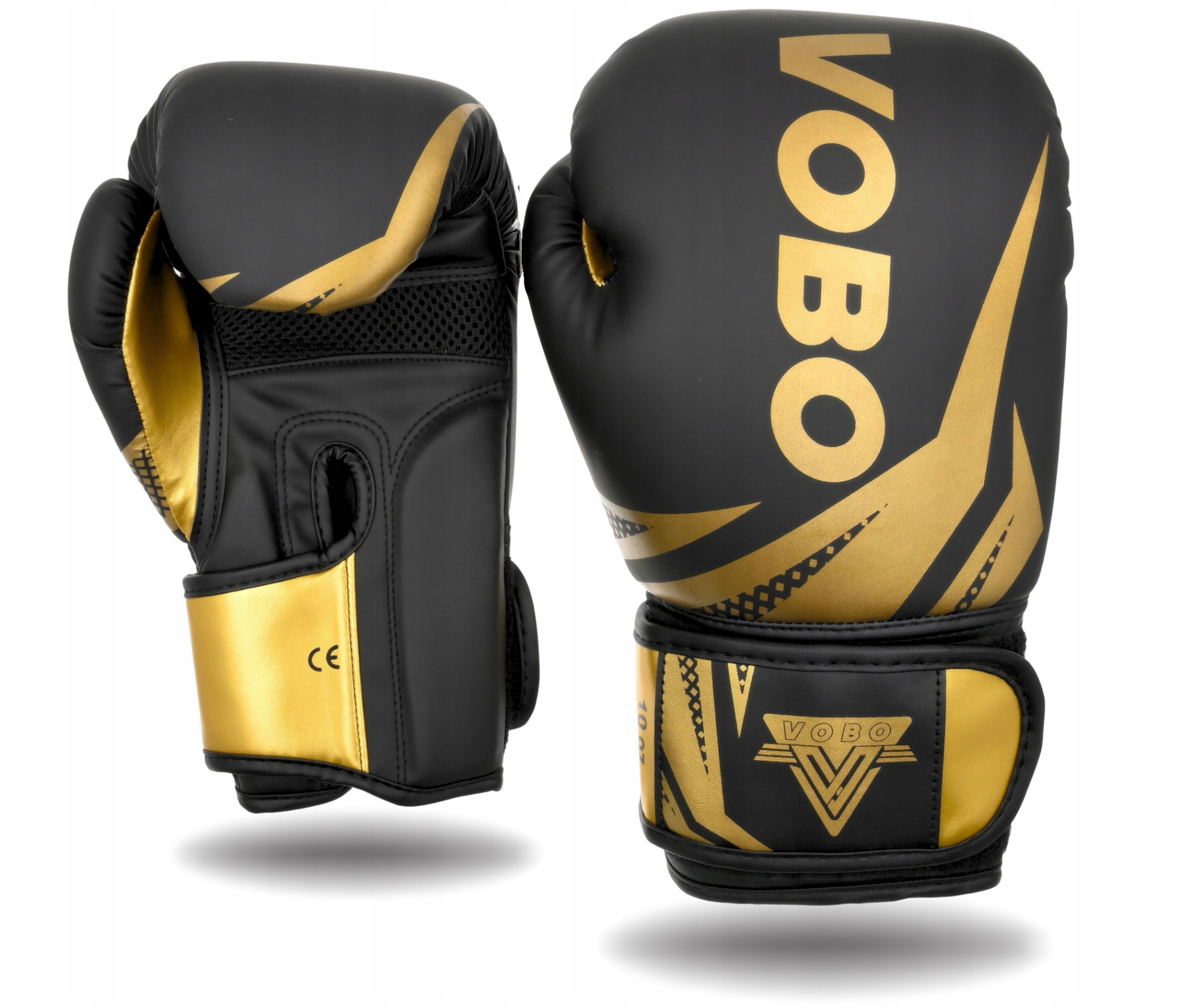 Rękawice bokserskie 10 oz sparingowe czarne treningowe uniwersalne Vobo