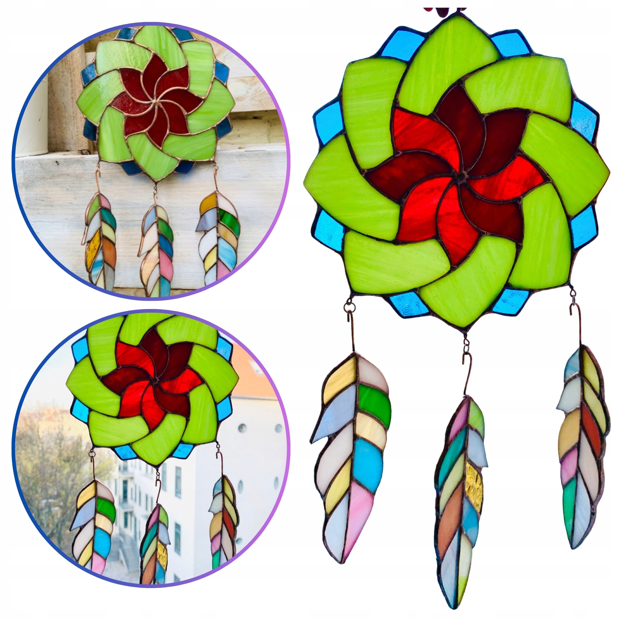 Lapač snů Vitráž barevný lapač snů Talisman originální dárek