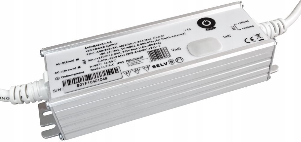 ZASILACZ STAŁONAPIĘCIOWY PRĄDOWY REGULOWANY LED 12V 80W PFC IP65 POS POWER
