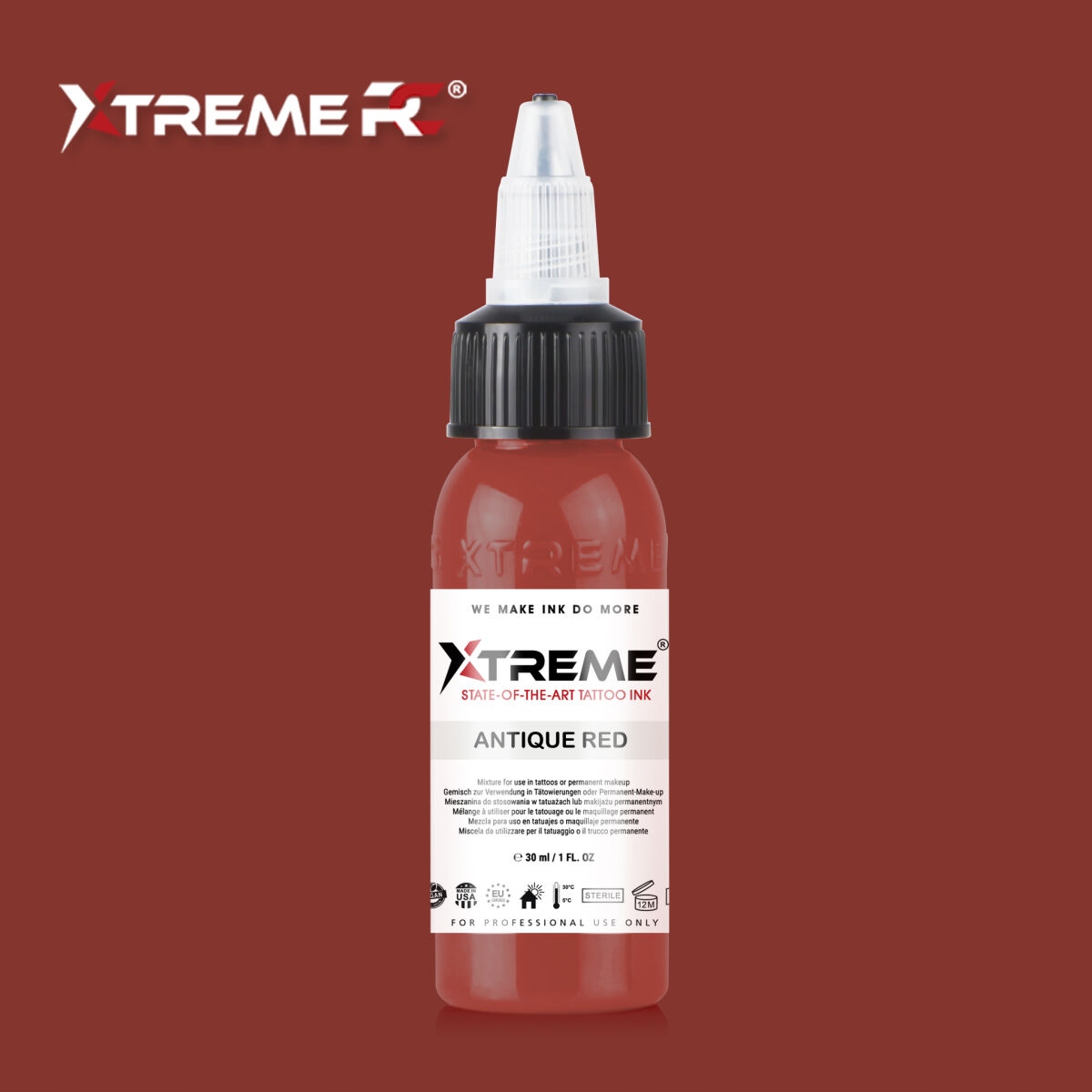 Farba do tatuażu - Xtreme Ink - Antique Red 30ml REACH