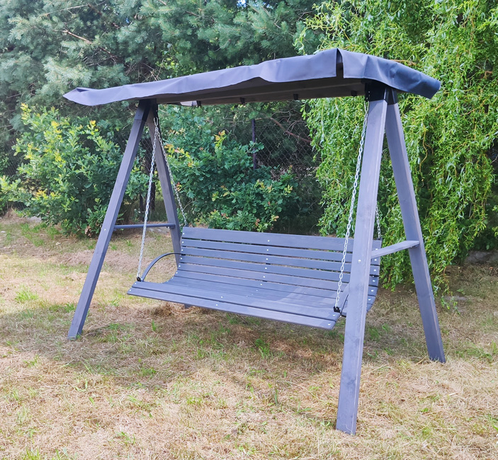 HUŚTAWKA OGRODOWA DREWNIANA Z DASZKIEM ==== 160 CM Rodzaj wolnostojąca