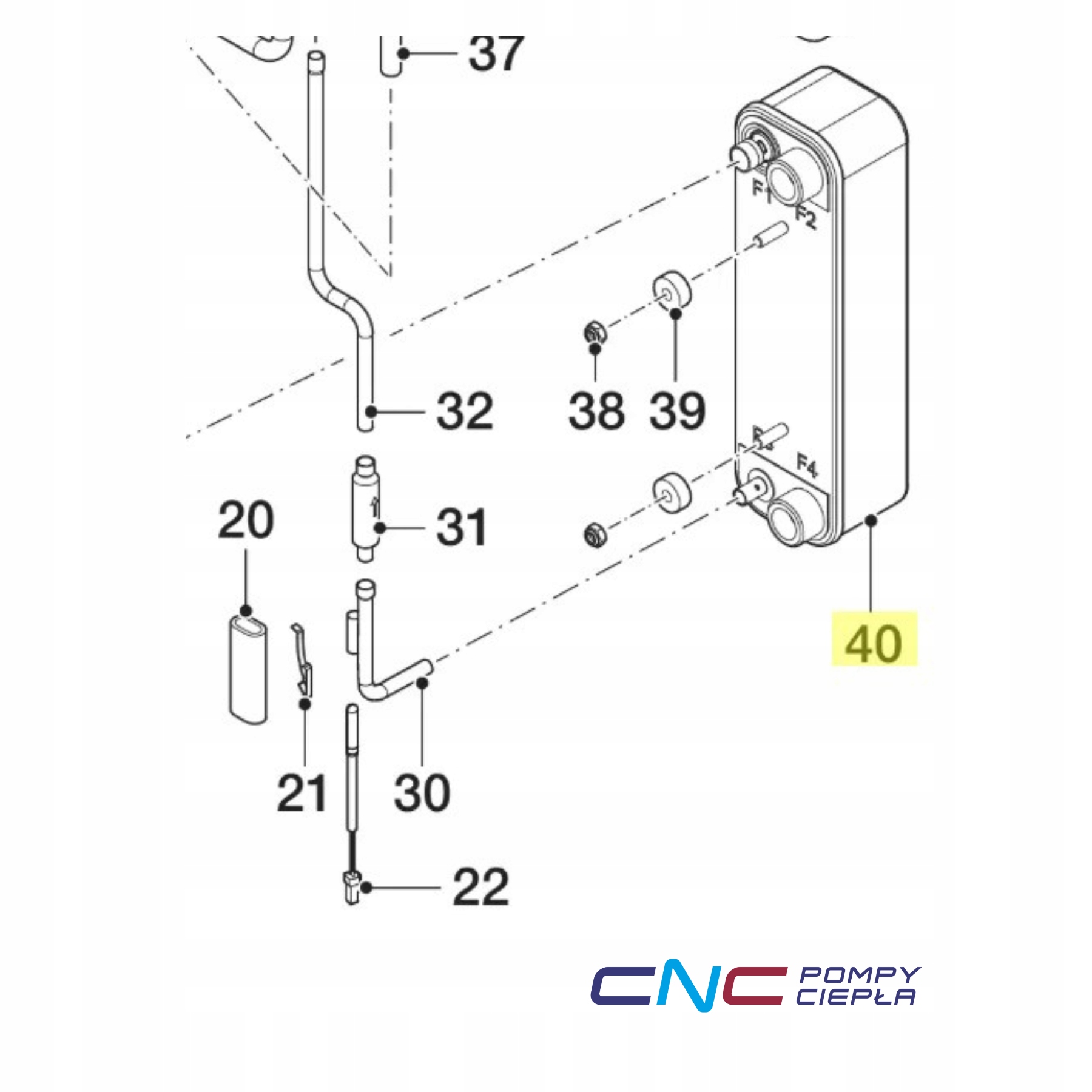 Kondenzátor Vaillant 8000048886 výmenník tepla čerpadla Vwl 55/7.1 A aroTHERM