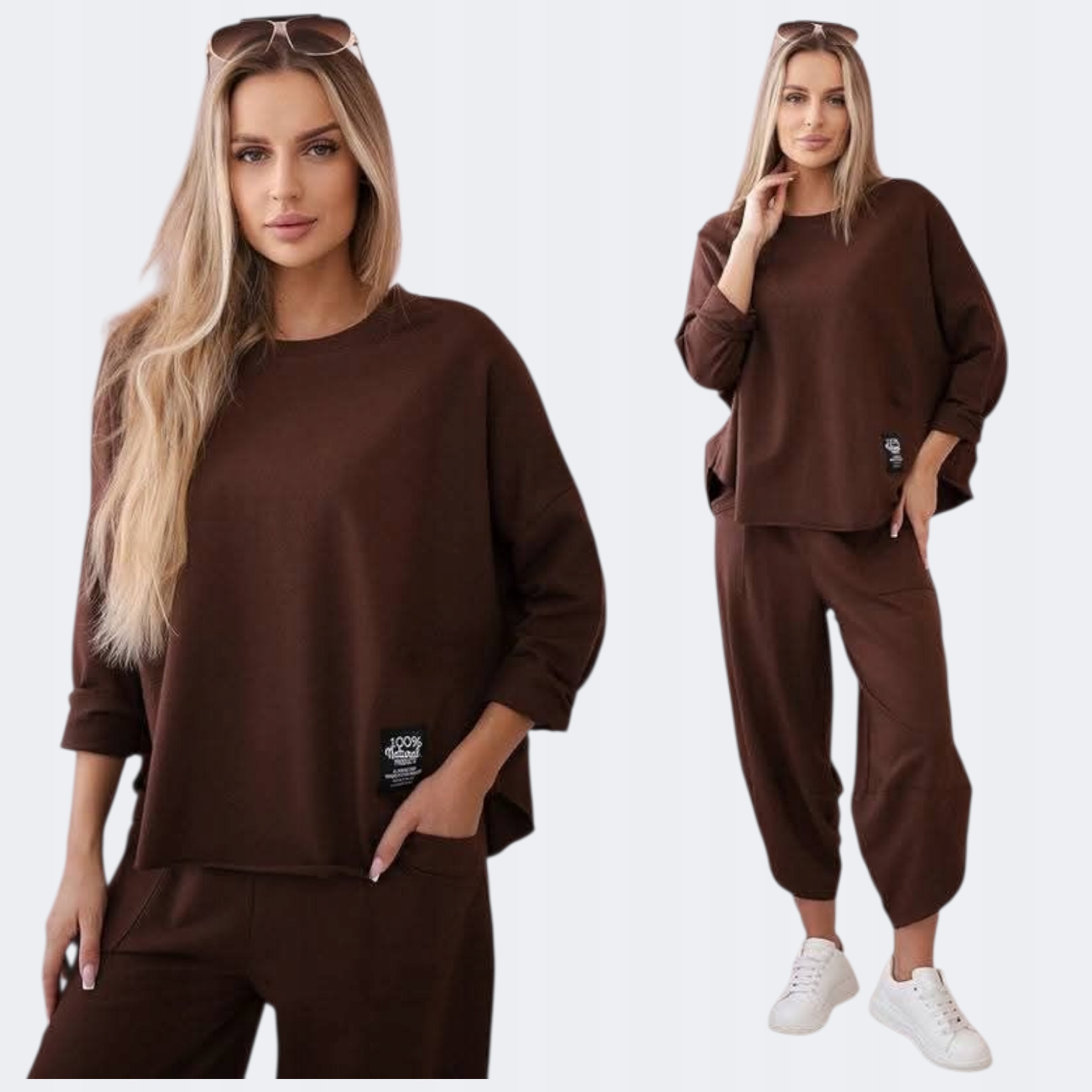 Komplet bavlněná mikina plus oversize kalhoty Italská móda