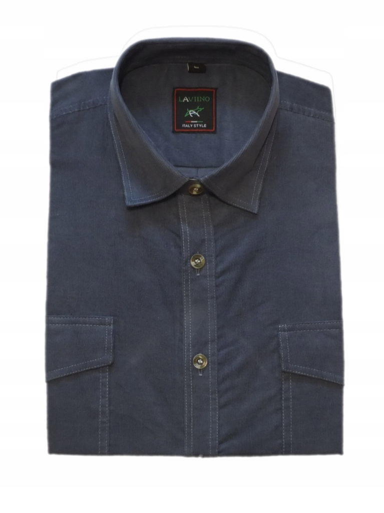 L Pánská košile šusťáková modrá džínová hladká