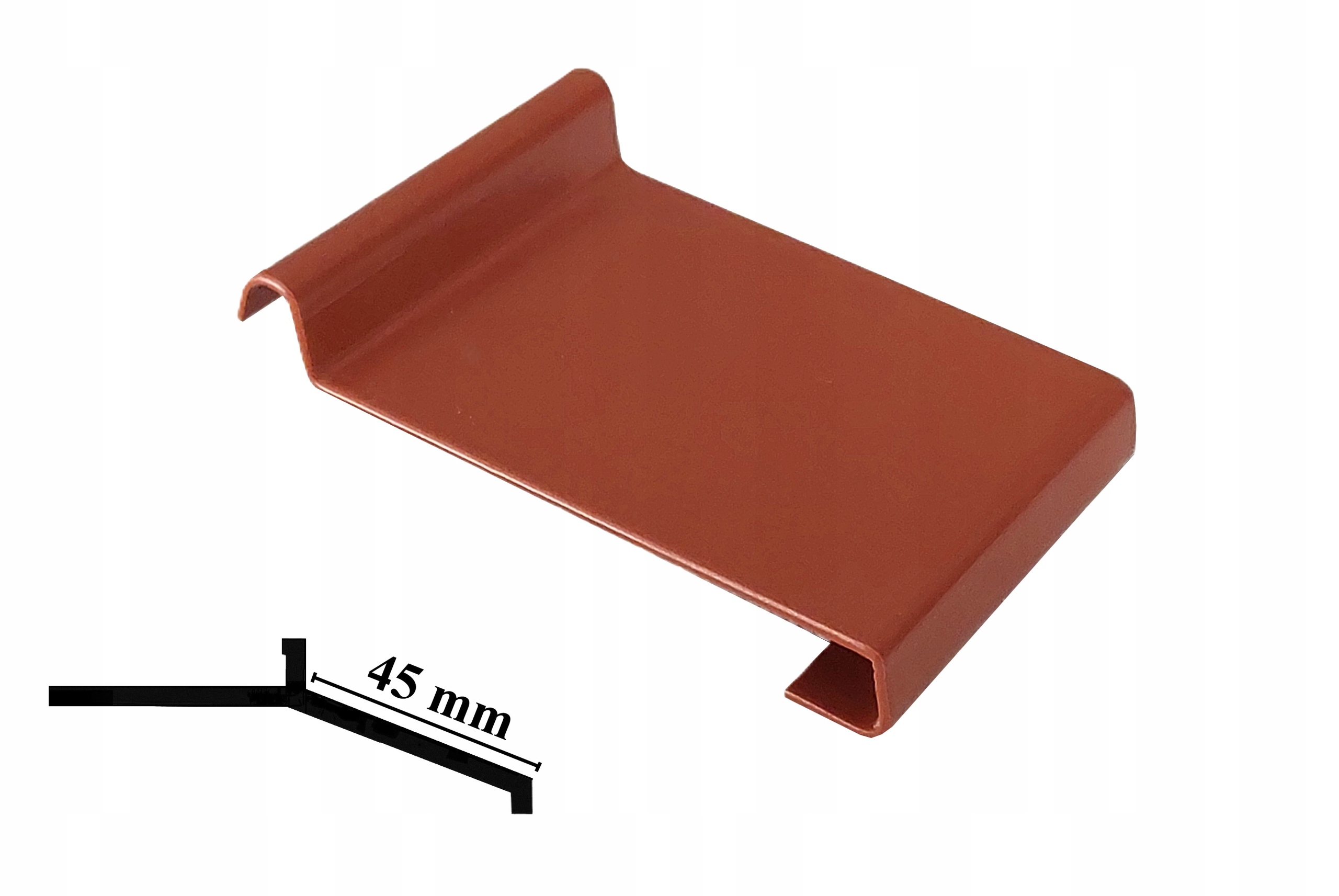 ŁĄCZNIK - OKAPOWY BRĄZOWY CEGLANY RAL 8004 DASZEK 45mm