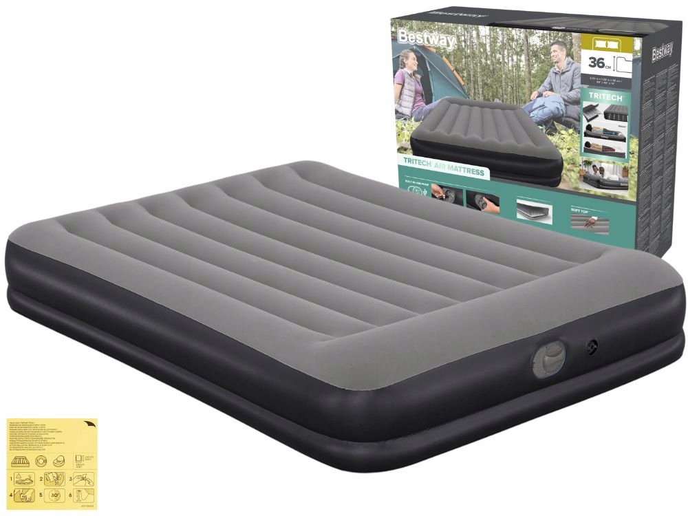 Materac Dmuchany Dwuosobowy Łóżko do Spania z Pompką Usb Bestway 671BU