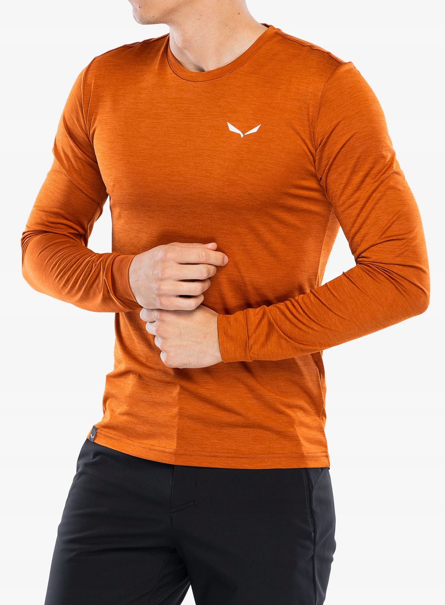 Mikina bez kapuce Salewa Puez Melange Dry L/s Tee bombay brown melange S
