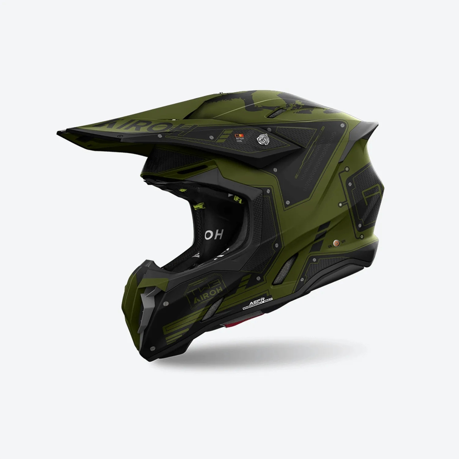 Airoh Prilba Cross Enduro Atv Štvorkolka Twist 3 Military Matt Farba Zelená/