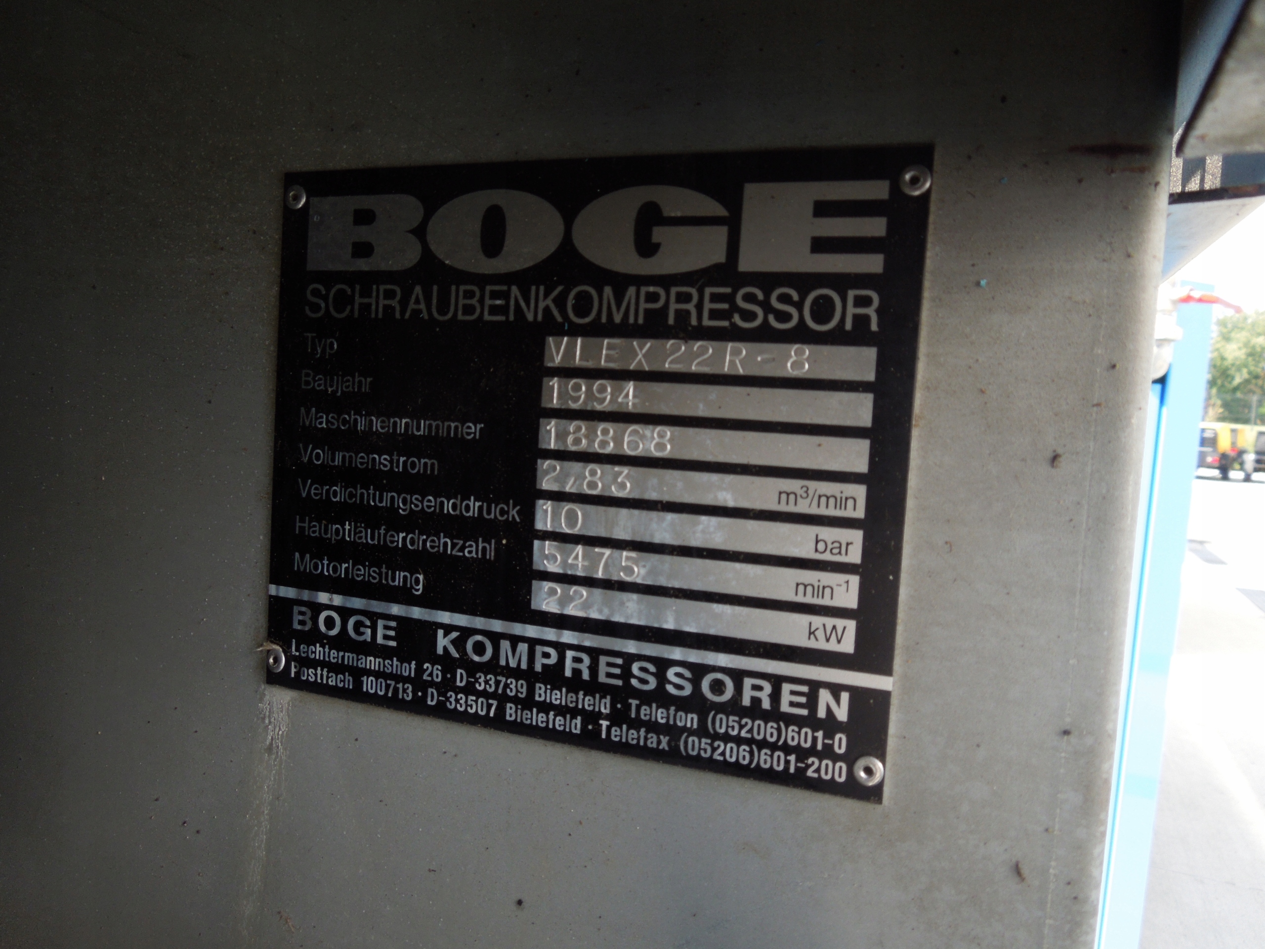 SPRĘŻARKA ŚRUBOWA BOGE VLEX22 22KW Marka Boge