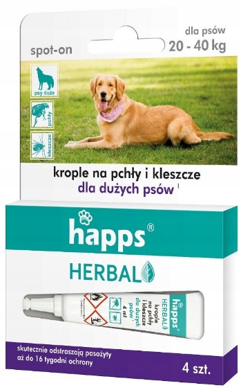 

Happs Krople Na Pchły Kleszcze Dla Psów [20-40KG]