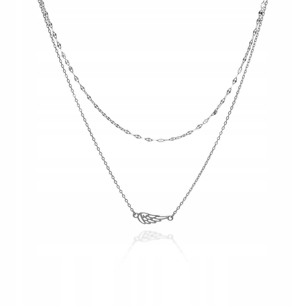 Stříbrný náhrdelník 925, dámské dvojité andělské křídlo dárek, každá akce