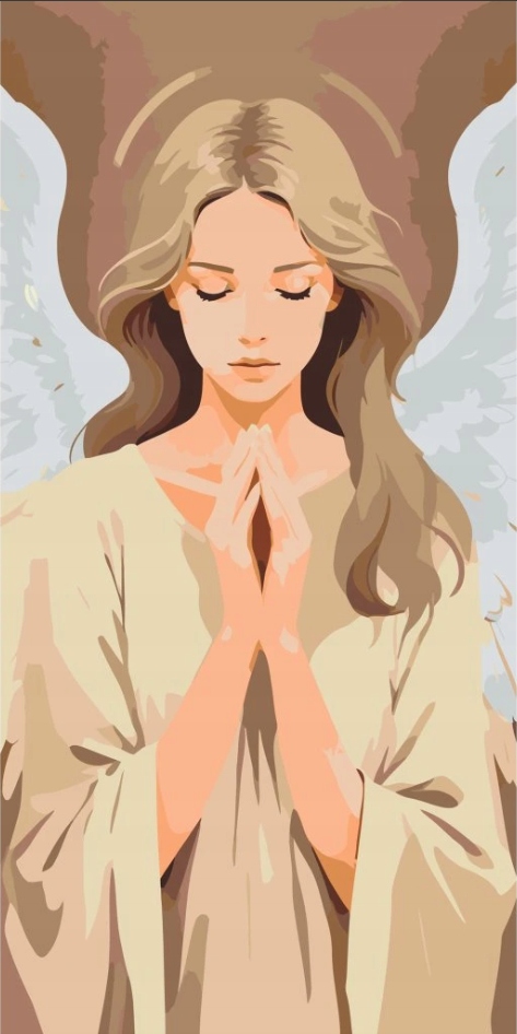 Výšivka Diamantový anděl Náboženství Anielica Žena Diamanty Čtvercové 40x80 cm