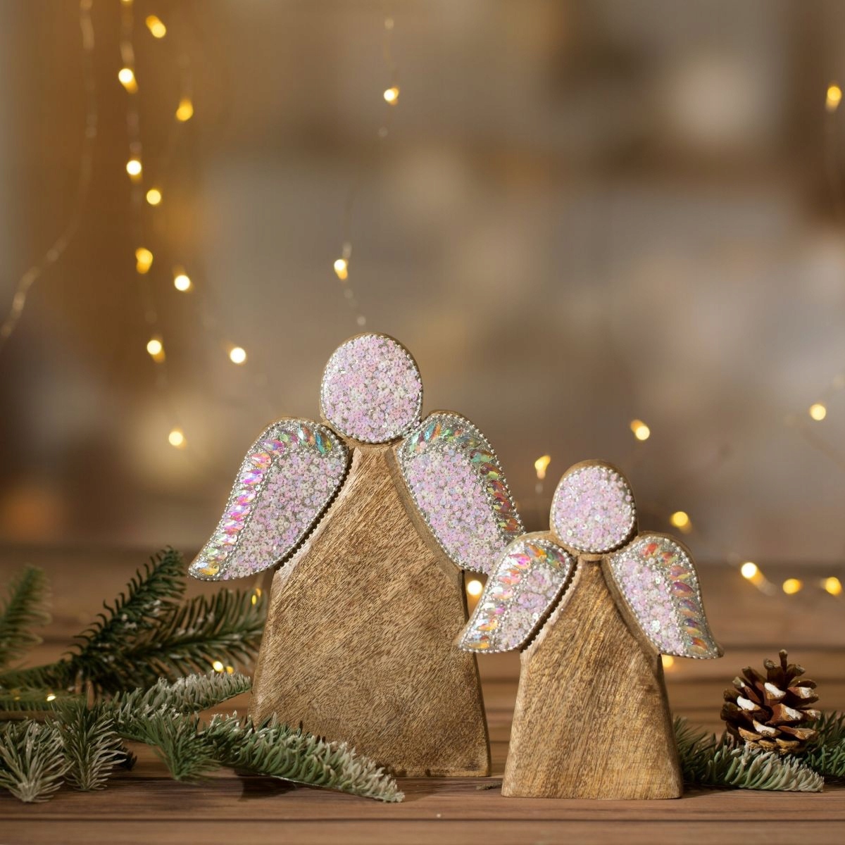 ANIOŁ FIGURKA NA ŚWIĘTA 21 CM OZDOBA ŚWIĄTECZNA Marka Eurofirany