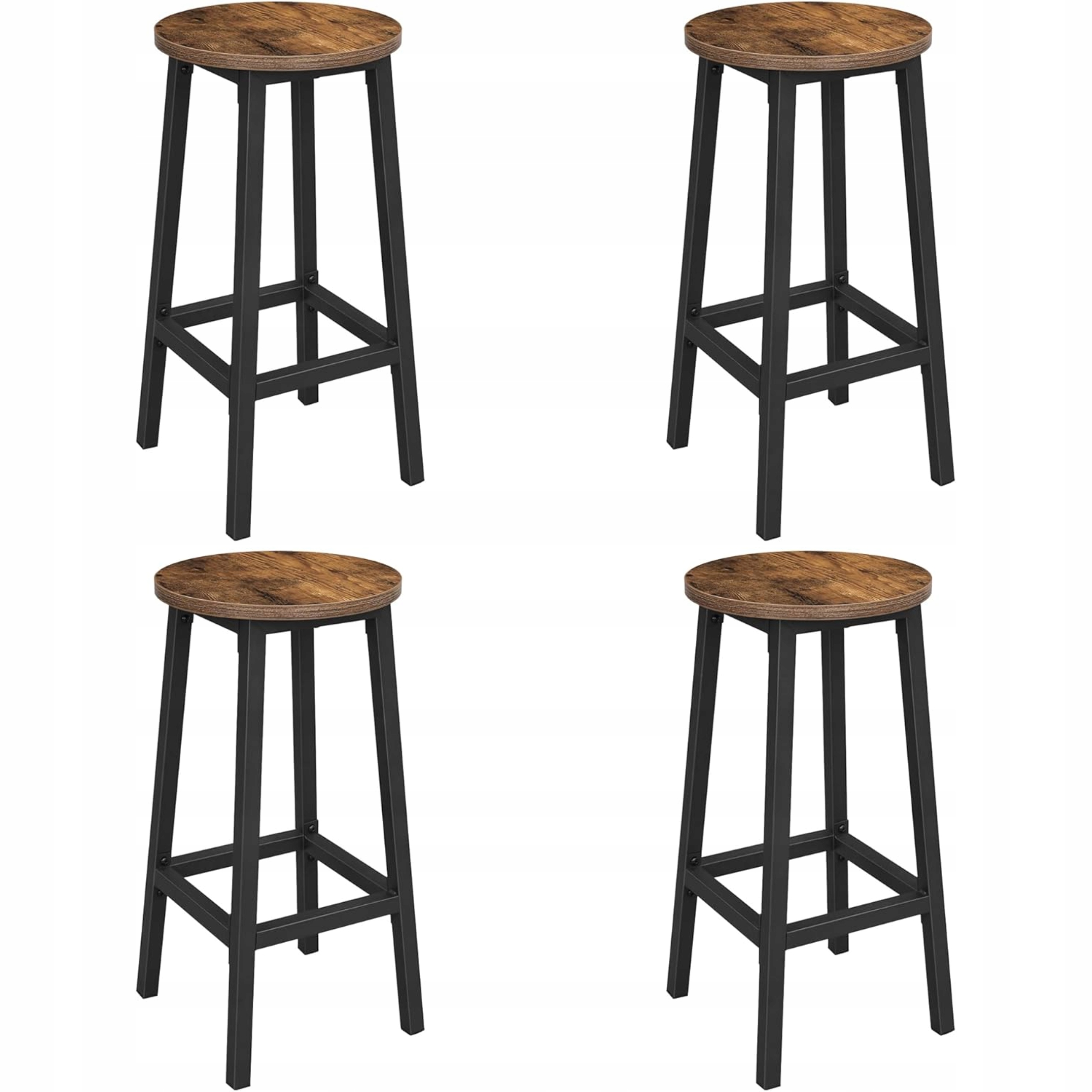 Barový stolek Vysoký 4 ks Kulatý Bronz Stoličky pro ostrov Barová Židle Sedadlo