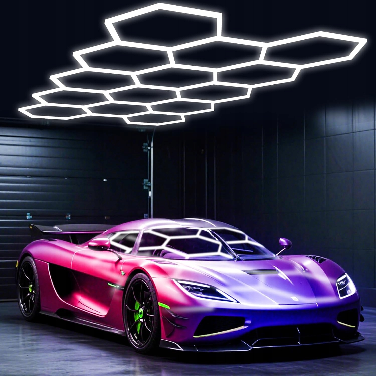 Lampa 14 x Hexagon Led Včelí Plást Osvetlenie Panel Garáž 6500K