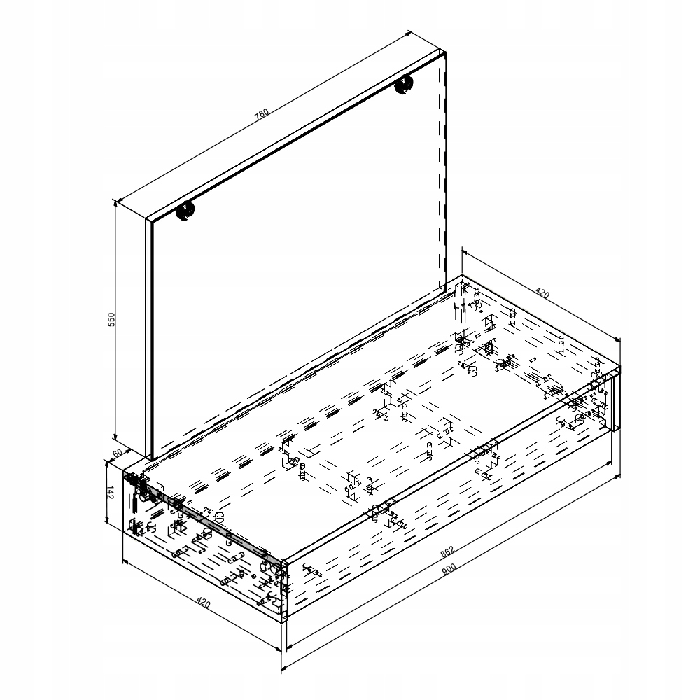 TOALETKA WISZĄCA Z LED I ŁAWKĄ BIEL VICCO ALESSIA Liczba szuflad 1