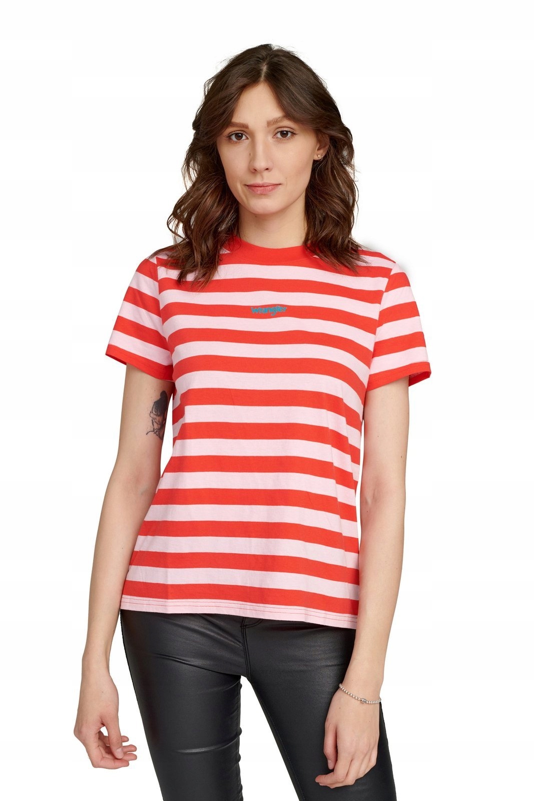 

Wrangler Stripe Tee Bittersweet Red W7Z5EVXBO M