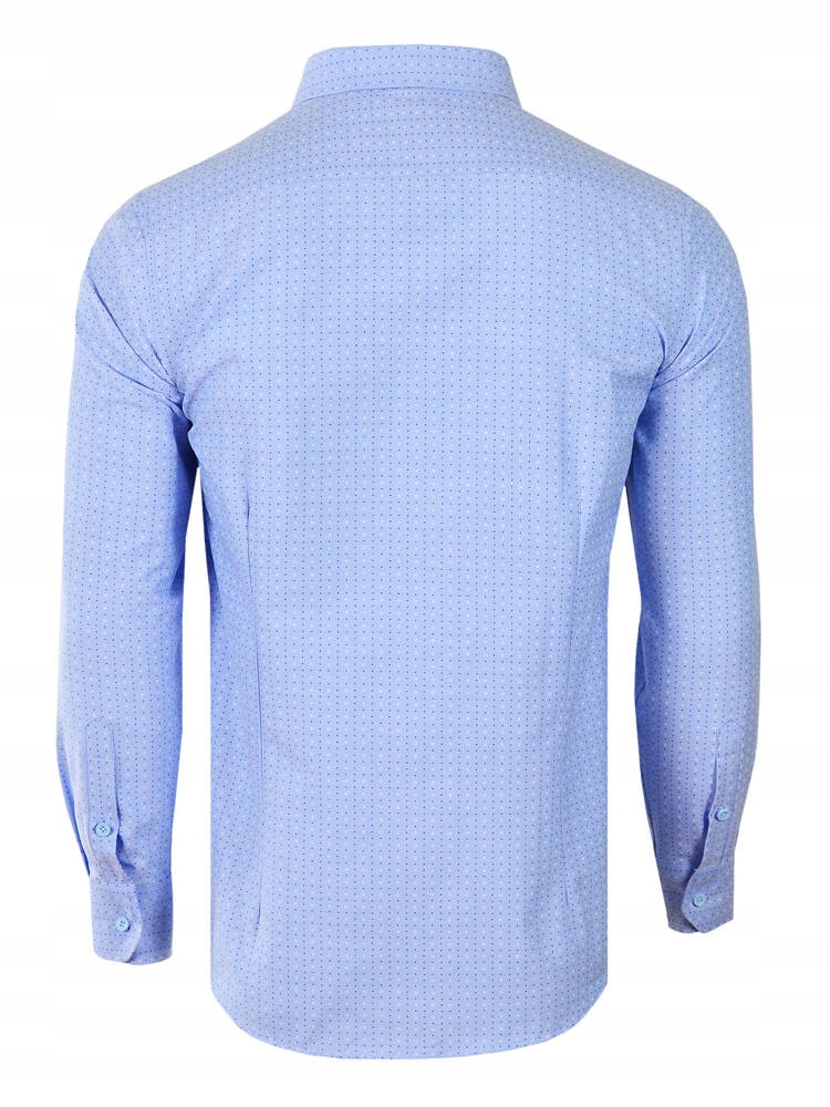 45/46 KOSZULA WZORY BŁĘKITNA DŁUGI RĘKAW Marka inna