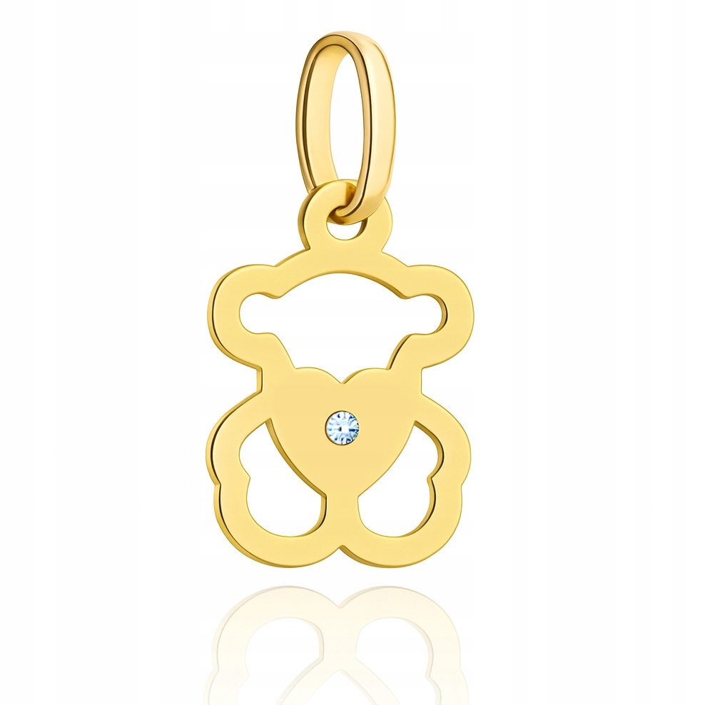 Zlatý přívěsek medvídek s briliantem Pr. 585