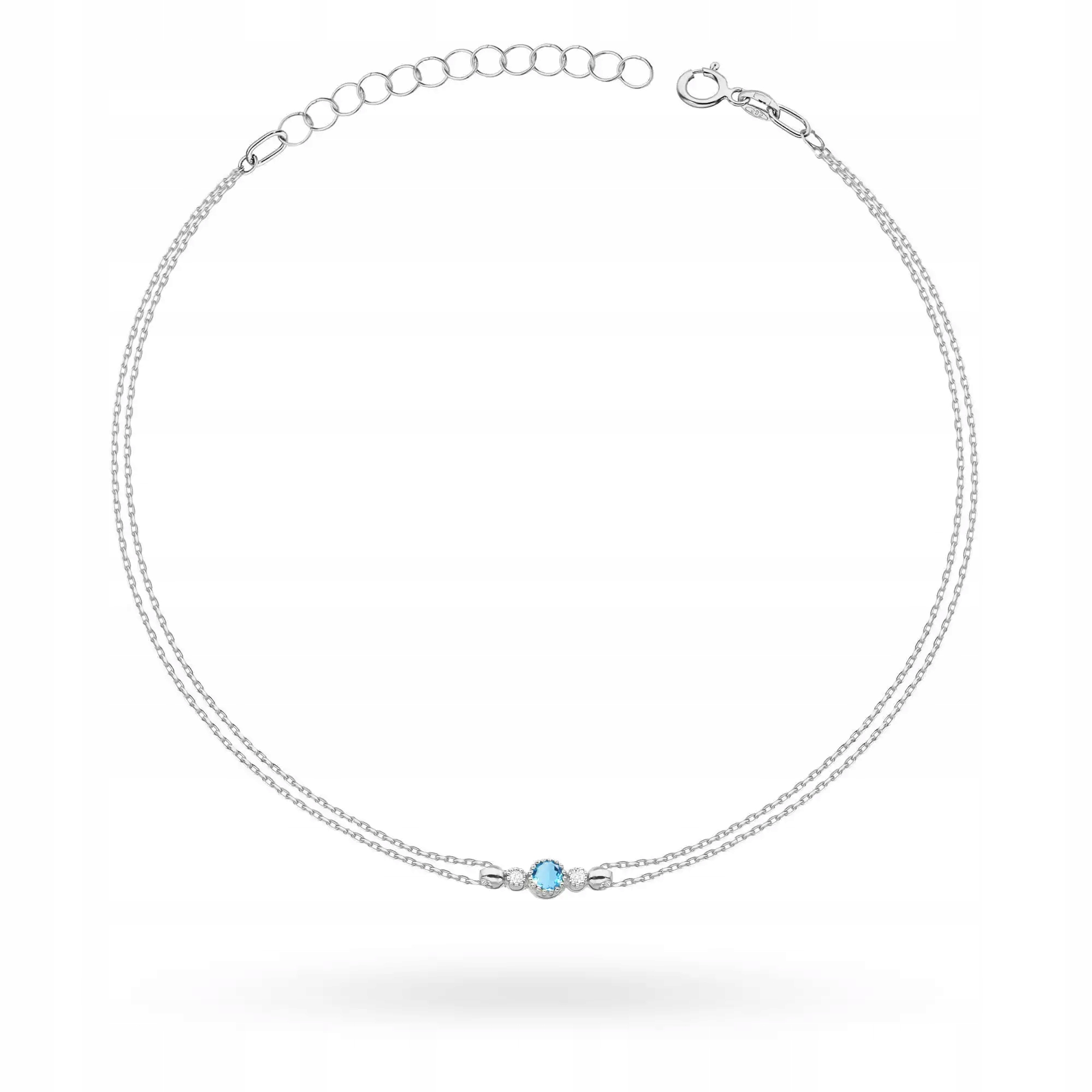 Zlatý náramek 585 s topazem, bílé zlato, moderní a efektní jako dárek