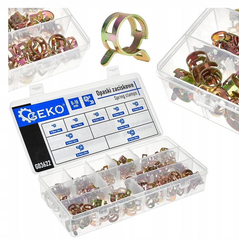 Opaski Zaciskowe Sprężynowe 8-18mm 135szt.