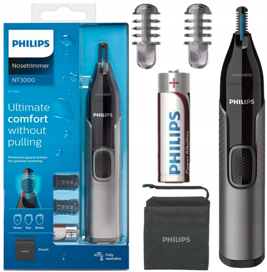 Bezprzewodowy trymer Philips trymer do nosa uszu brwi na mokro i sucho