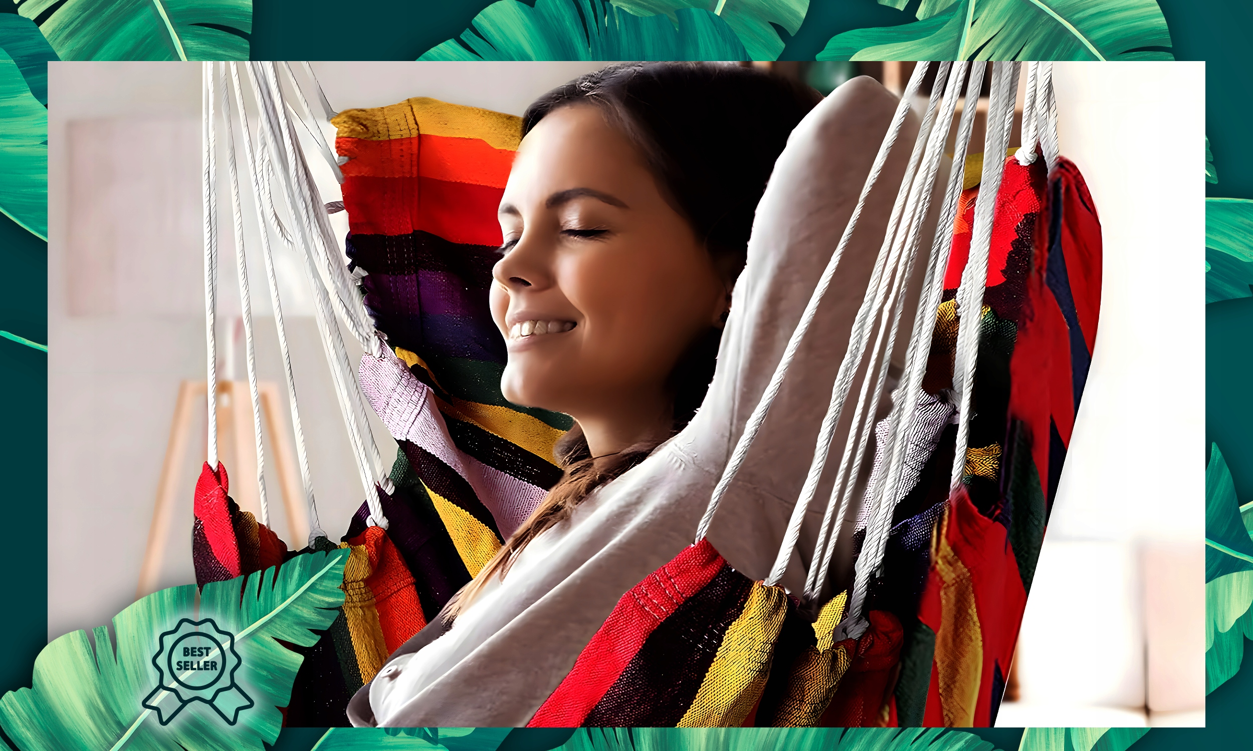 HAMAK FOTEL WISZĄCY OGRODOWY BRAZYLIJSKI BUJANY HUŚTAWKA KOKON + 2 PODUSZKI Kolor wielokolorowy