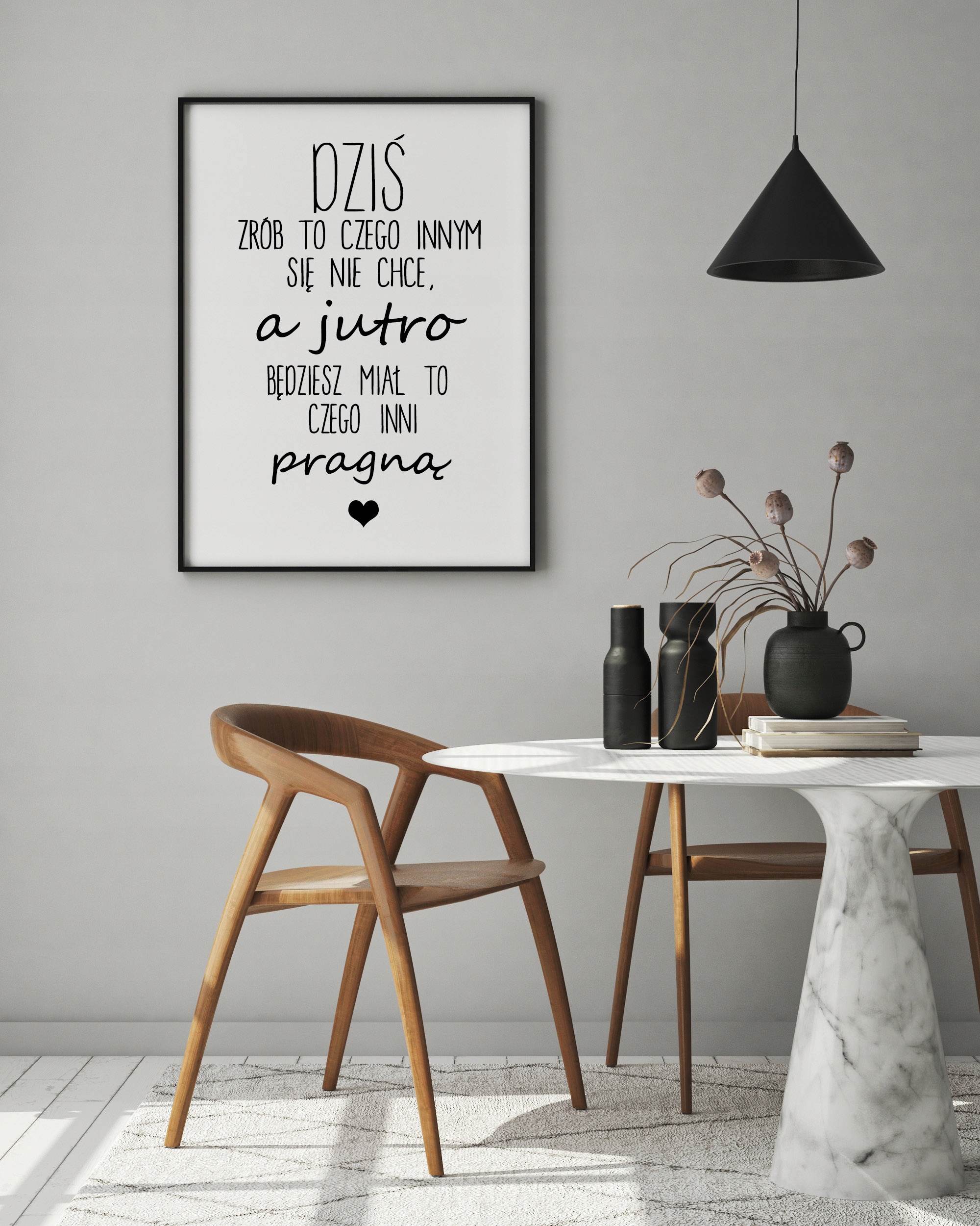 Obraz z napisami plakat RAMKA dziś jutro serce 3XL Kod producenta p_809