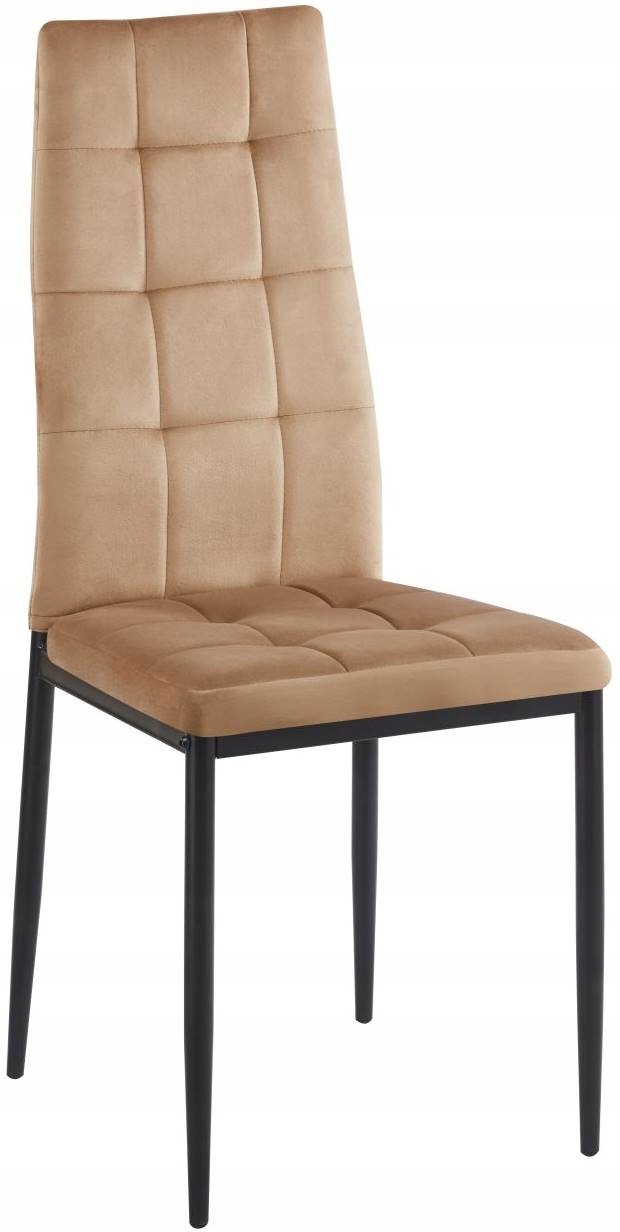 Krzesło Soft Chic – Tapicerowane Velvet Cappuccino, do Salonu