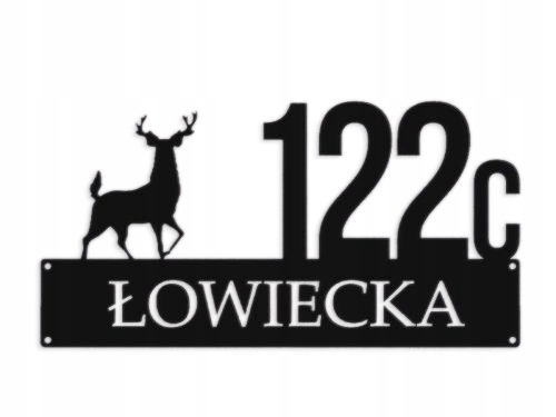 Číslo Na Dom 48 cm Tabuľa Adresa Ocel 2 mm Lovecká ul.