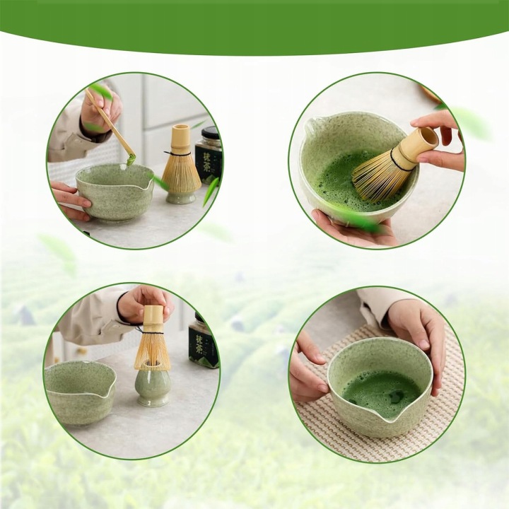 Matcha ruošimo rinkinys 5w1 su chasen šluotele ir chashaku šaukšteliu