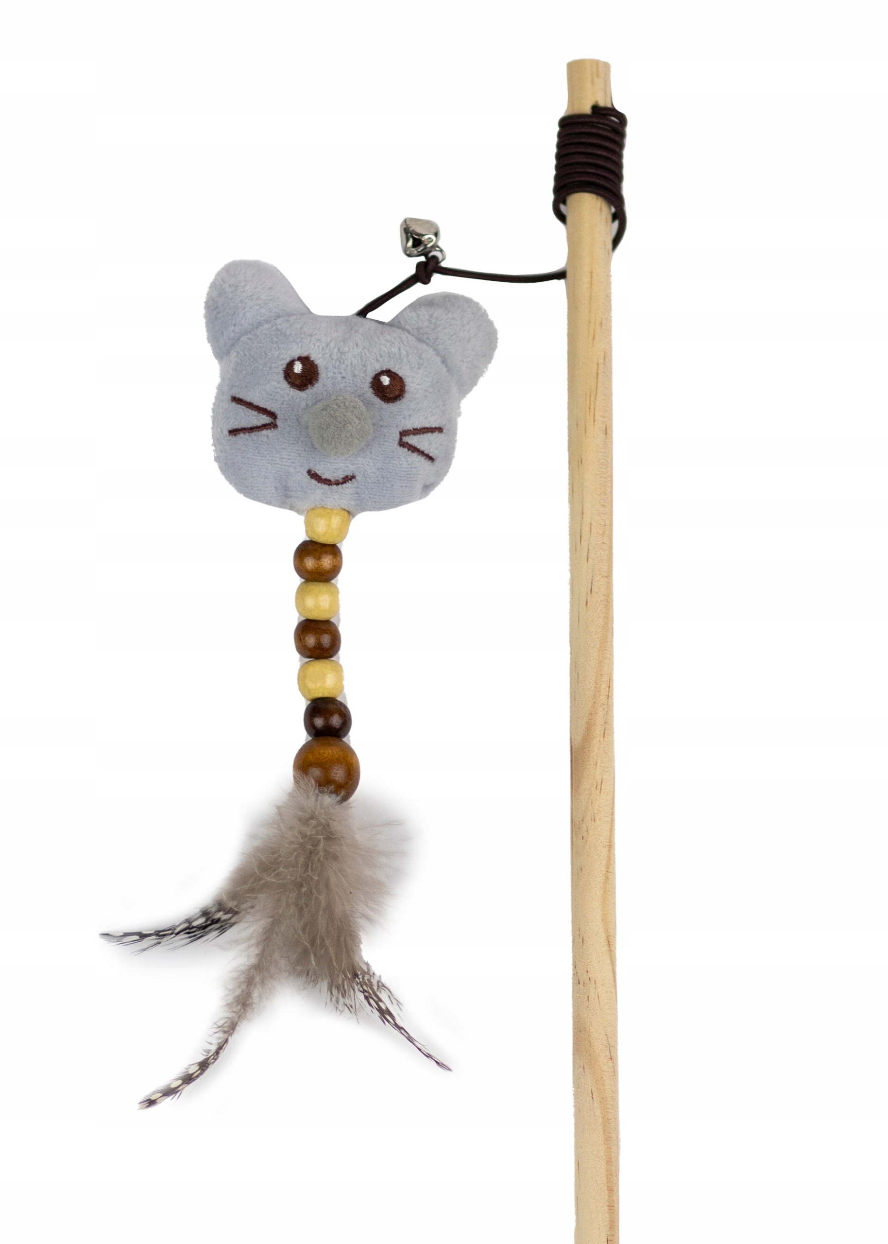 іграшка для кішок вудка з плюшевою головою миші