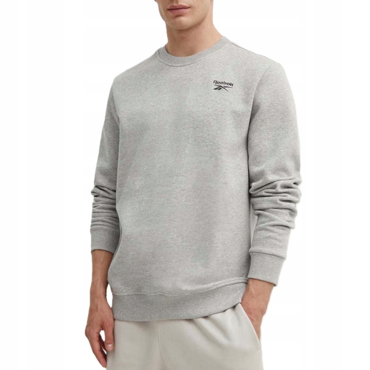 Pánská mikina Reebok 100202866 Identity Small Logo Fleece Crew Šedá L