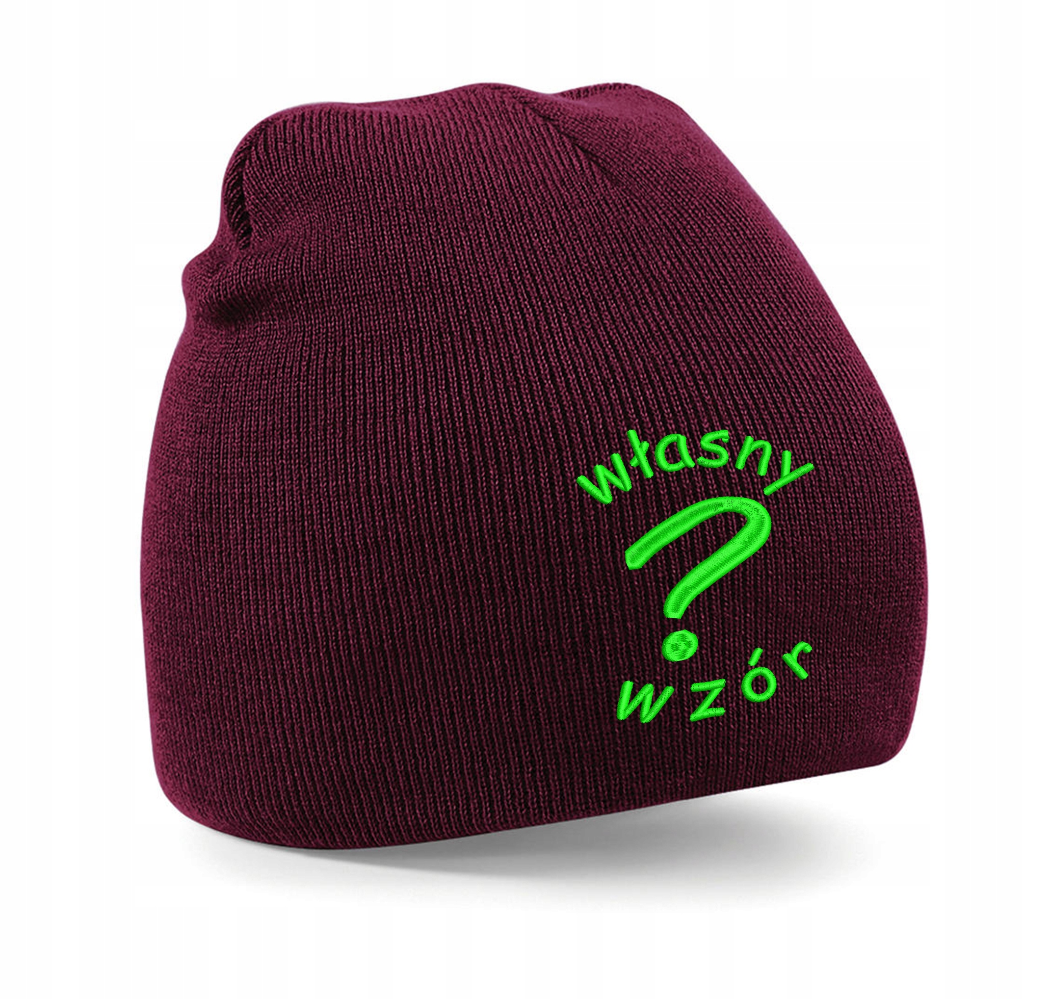 

Czapka zimowa z haftem własnego wzoru logo