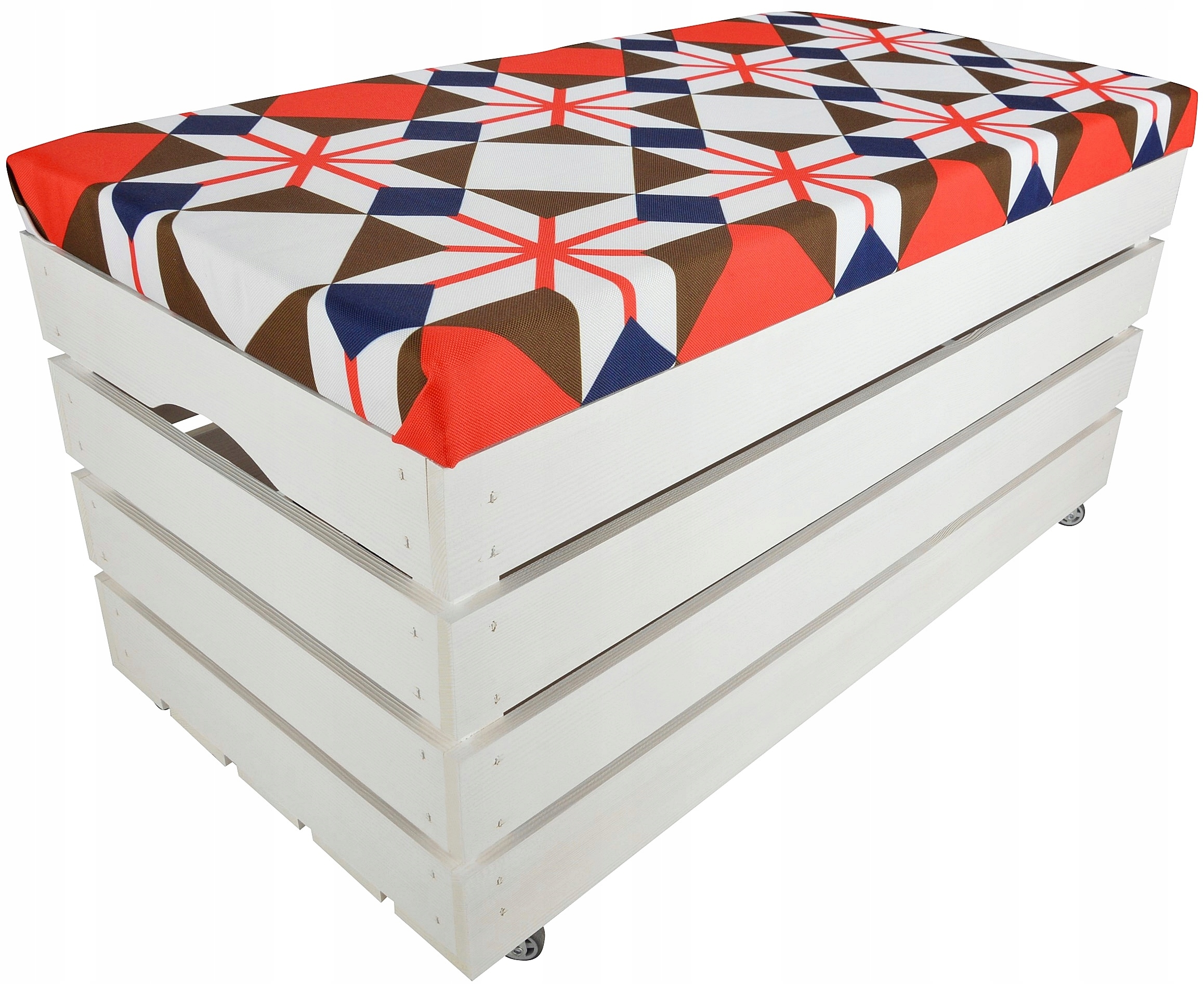 Kufřík Dřevěná Truhla S Čalouněním Taburet Borovice