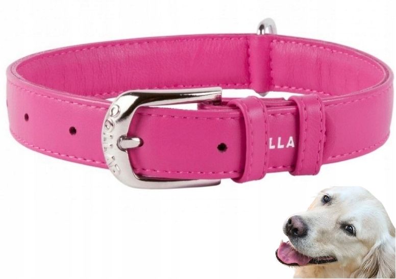 Levně Obojek Pro Psa Z Kůže Waudog Collar 15MM 27-36CM Růžový