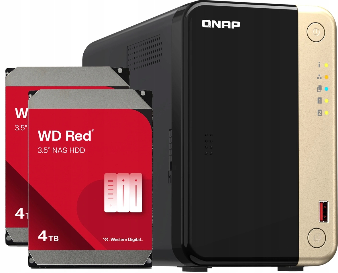 Nas server Qnap TS-264 8GB Ram 8TB Hdd (2x4TB) Wd Red 2.5GbE Lan