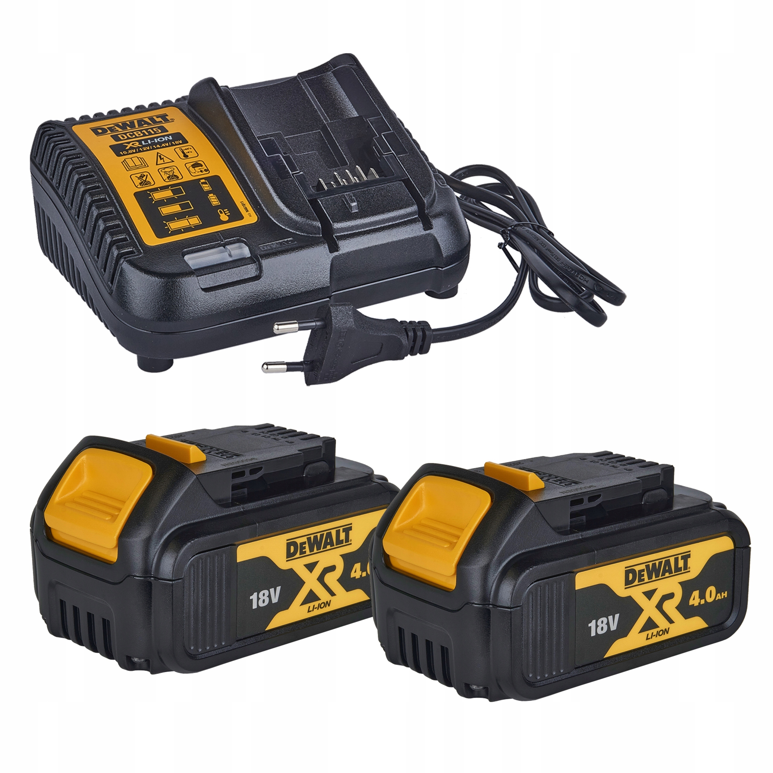 2x Bateria 18V DCB182 ładowarka DCB115 M2 DeWALT