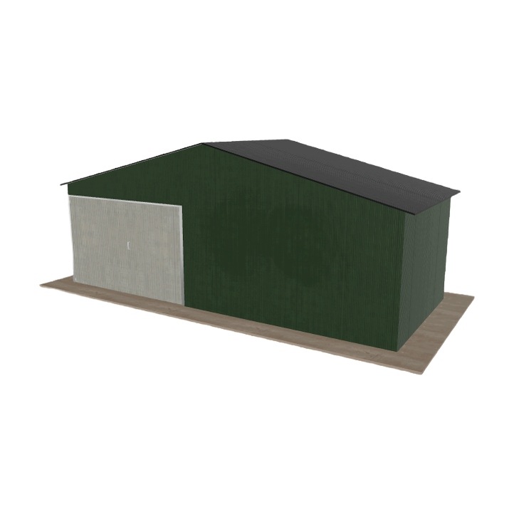 Plechová garáž 7x3 m jednopolohová, dvouspádová, zelená