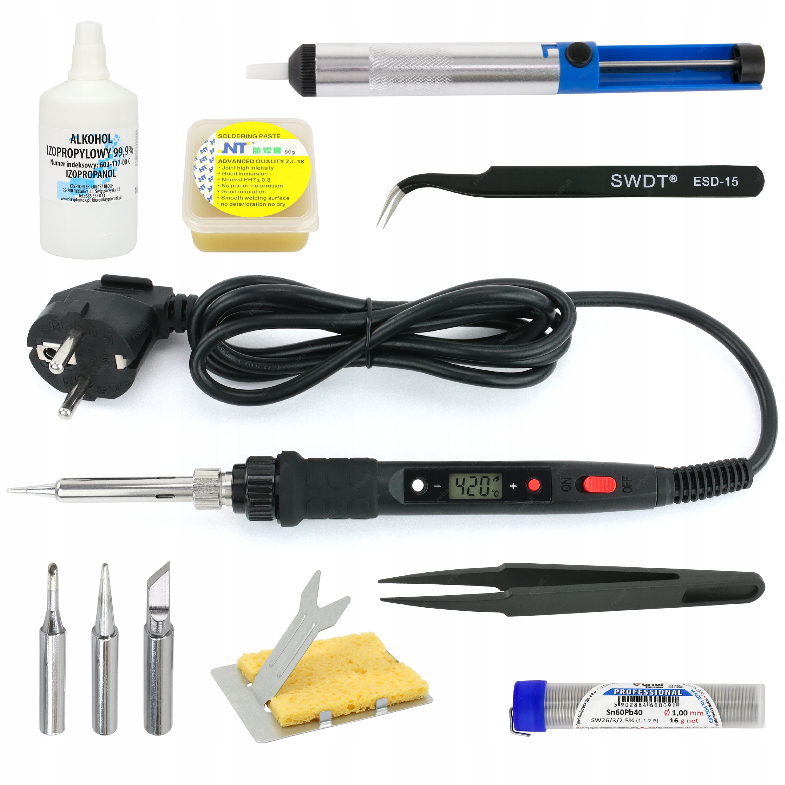 

Zestaw Lutowniczy Lutownica S801A 80W Akcesoria XL