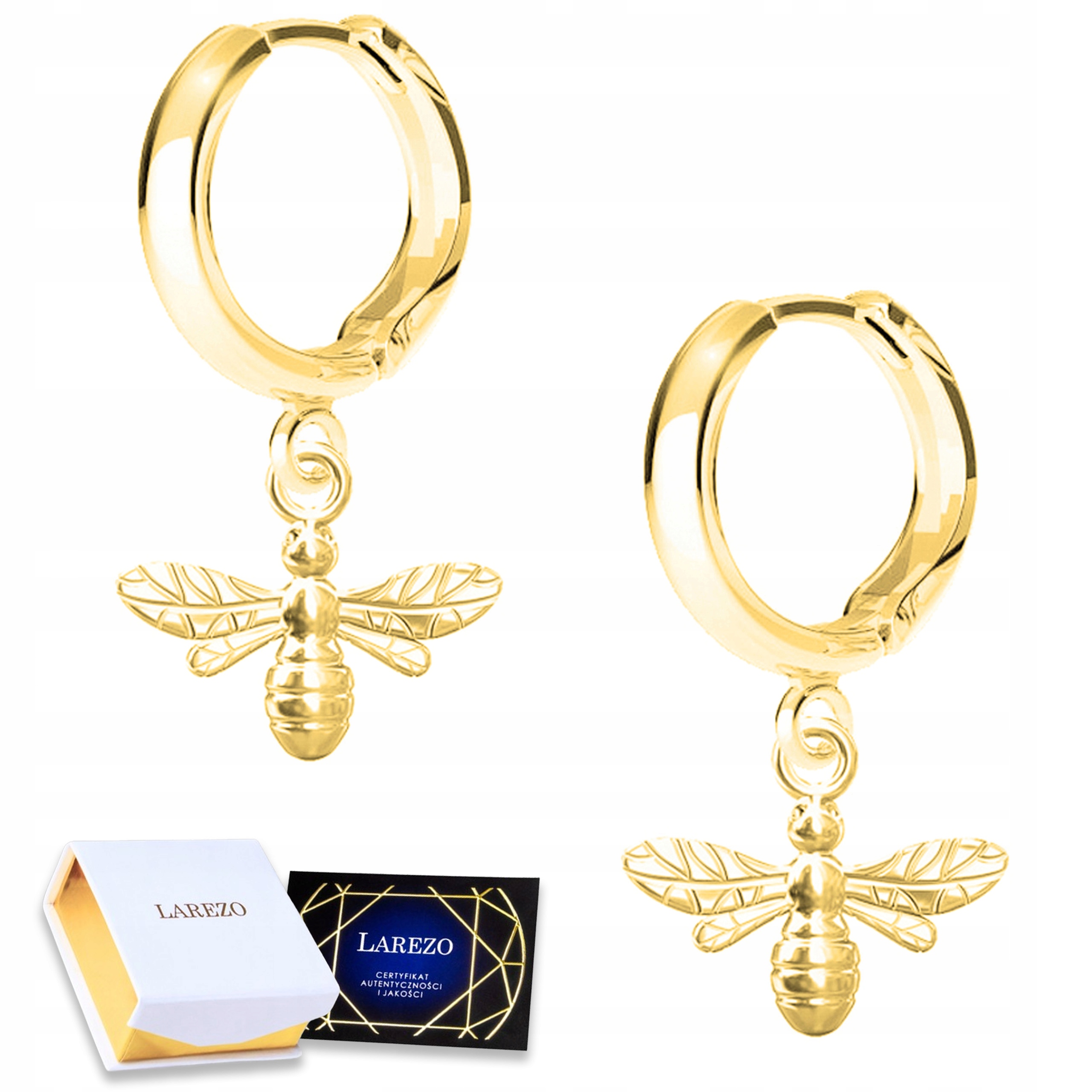 Zlaté Náušnice Včela Včelka Hmyz Včely Osy Osa Stříbro 925