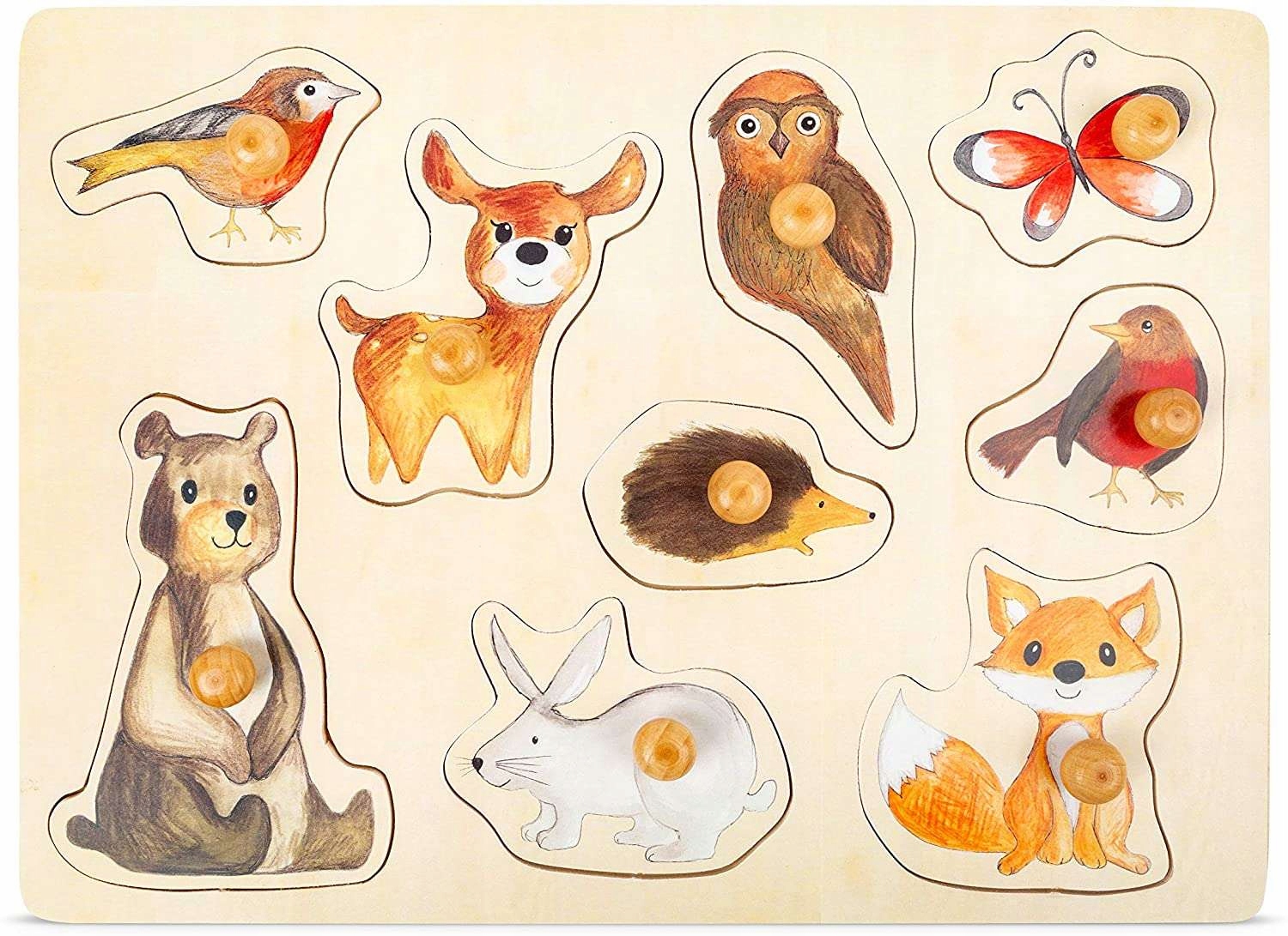 

Drewniana Układanka Leśne Zwierzątka Sorter Puzzle